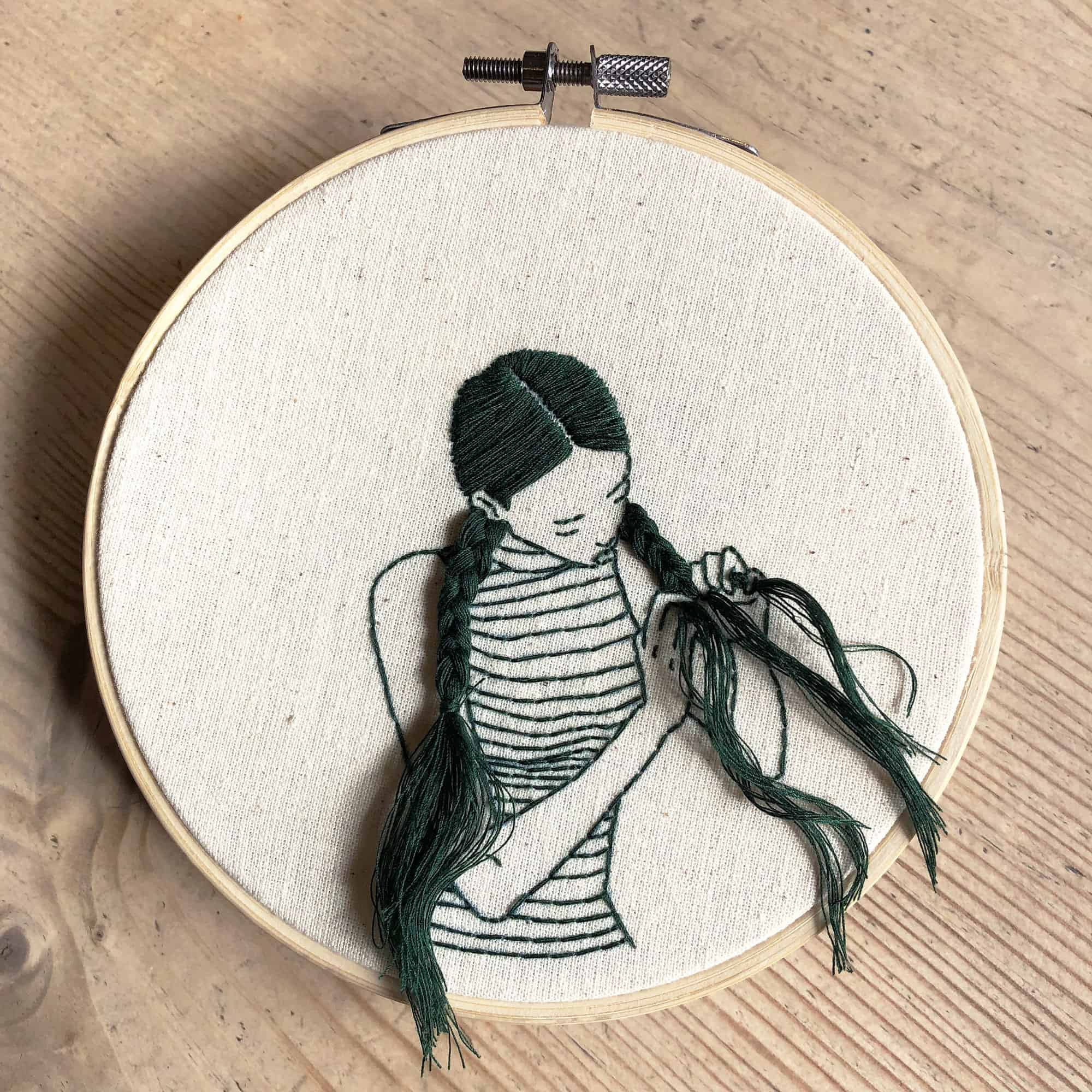 Hand-Sewn Portrait of a Girl