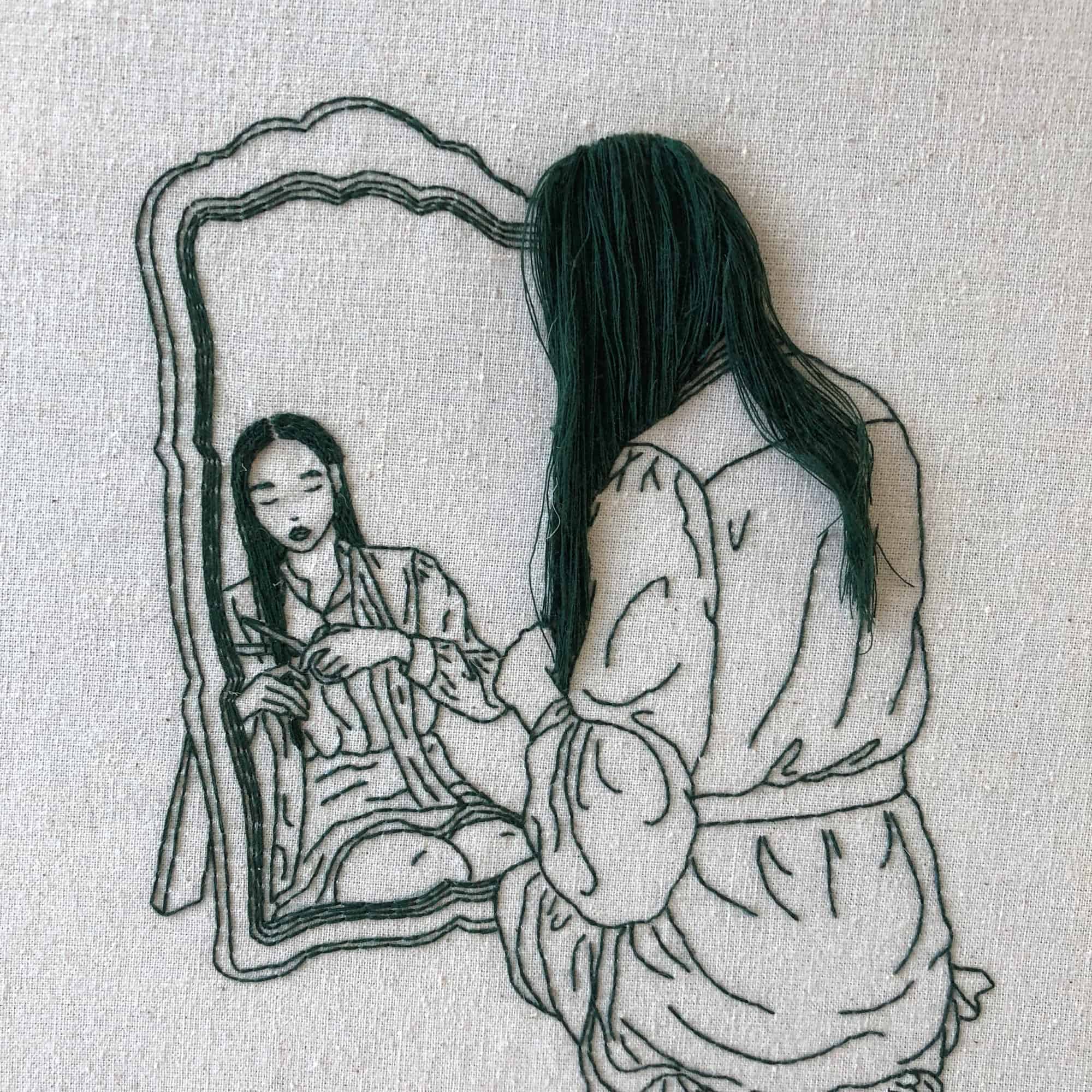 Sewn in the mirror