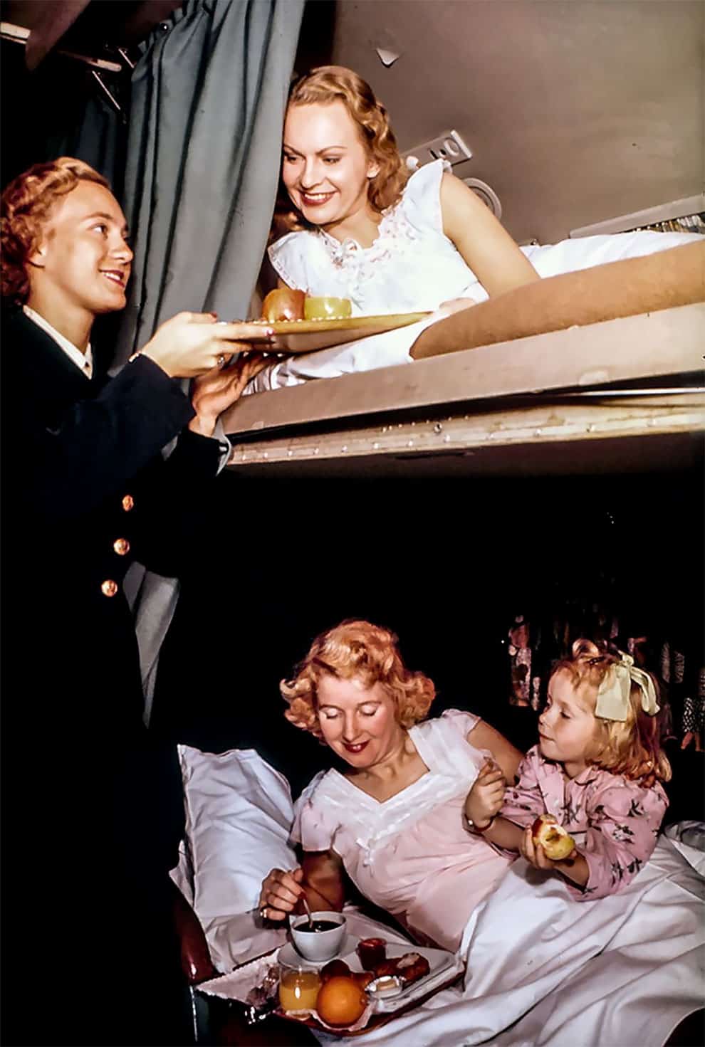 In-flight Vintage Menu Brought In Bed