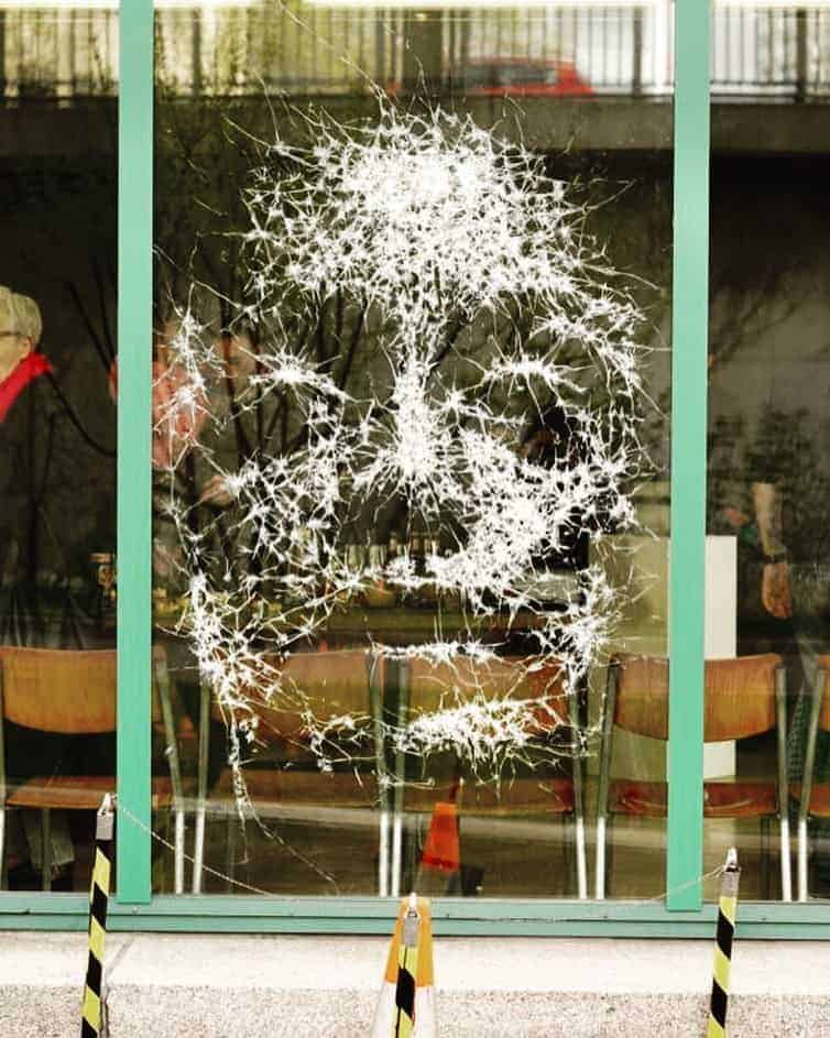 Broken glass art