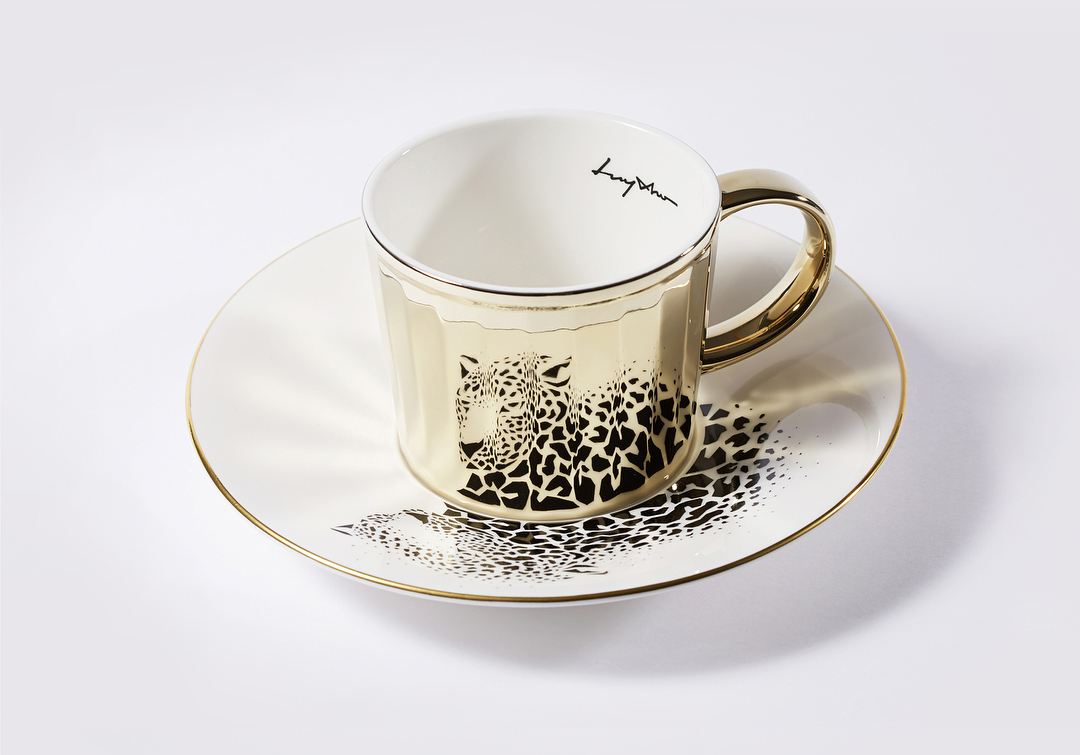Luycho Gold Leopard Mirror Cup