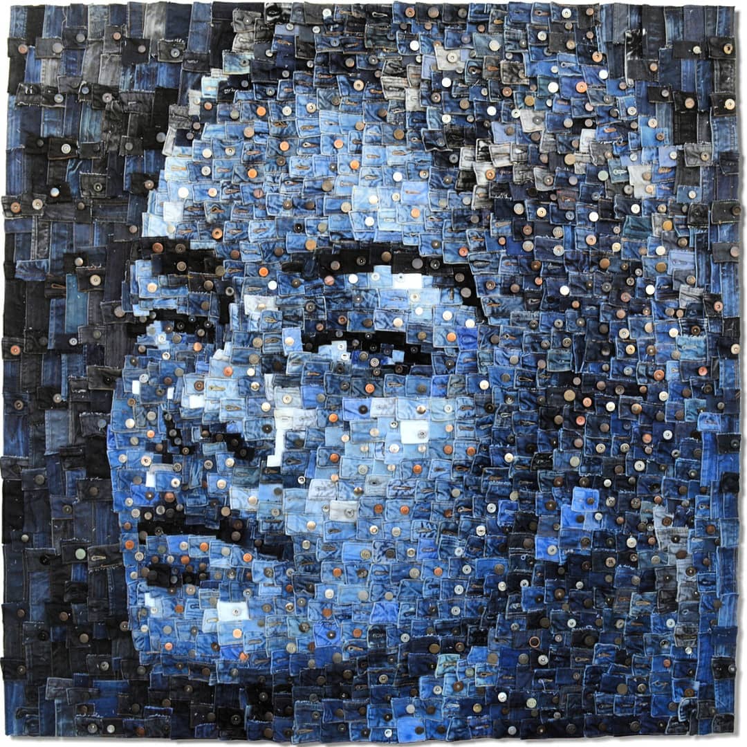 Denim belt buttons pieces on denim 1