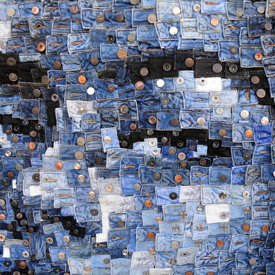 Denim belt buttons pieces on denim 2