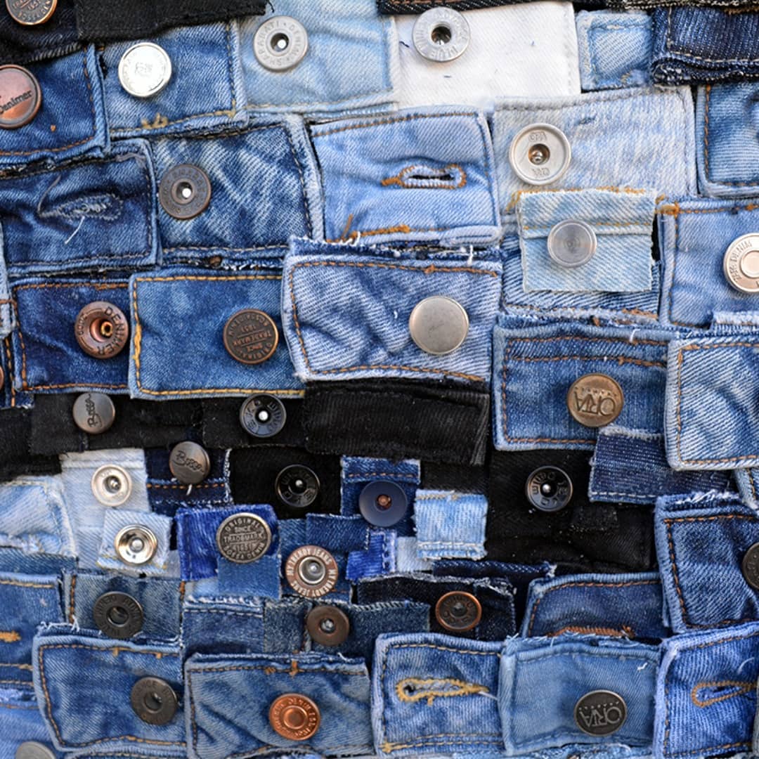 Denim belt buttons pieces on denim 3