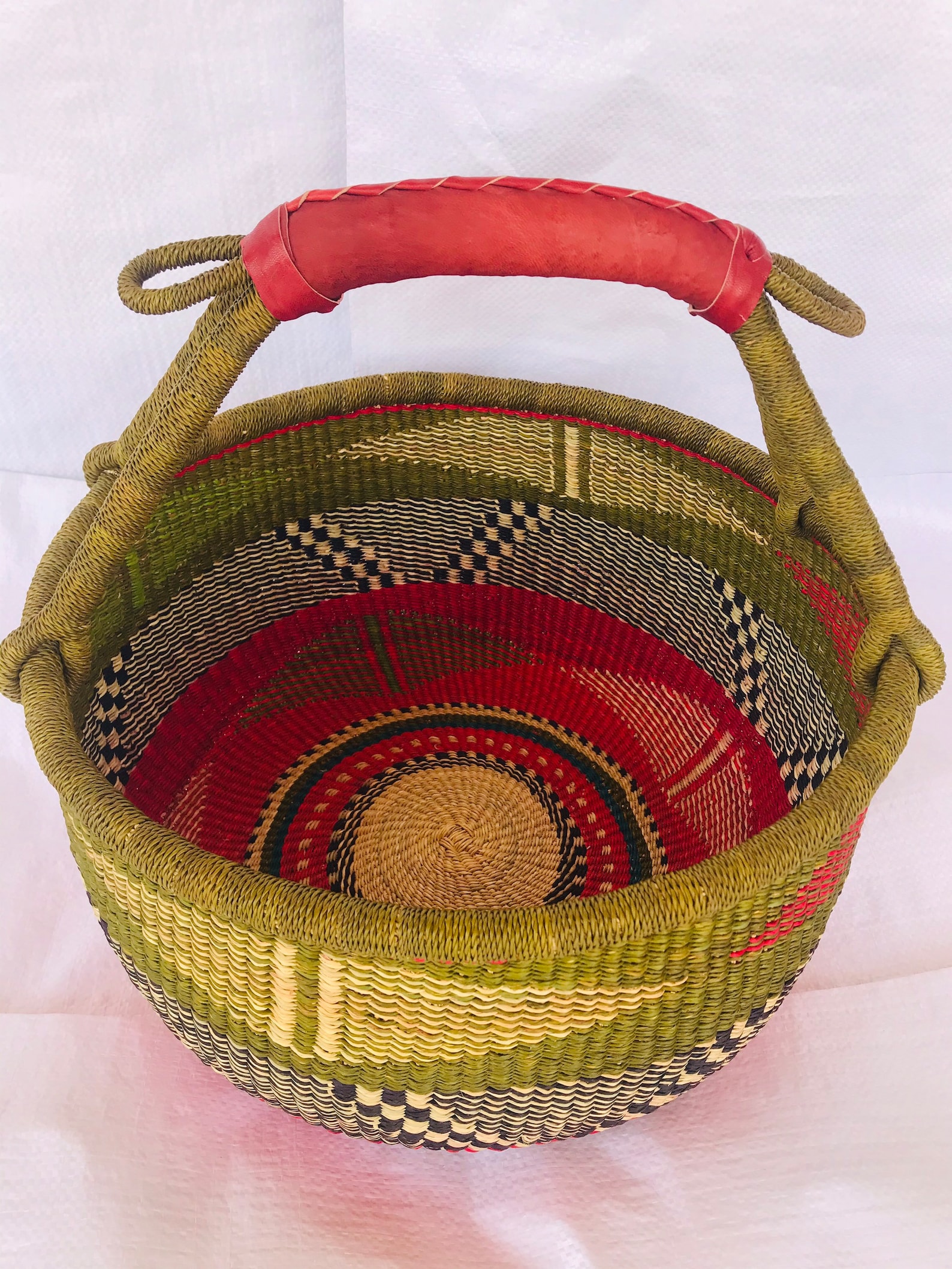 African Bolga Basket | Handmade Market Basket | Ghana Basket - Leona Creo