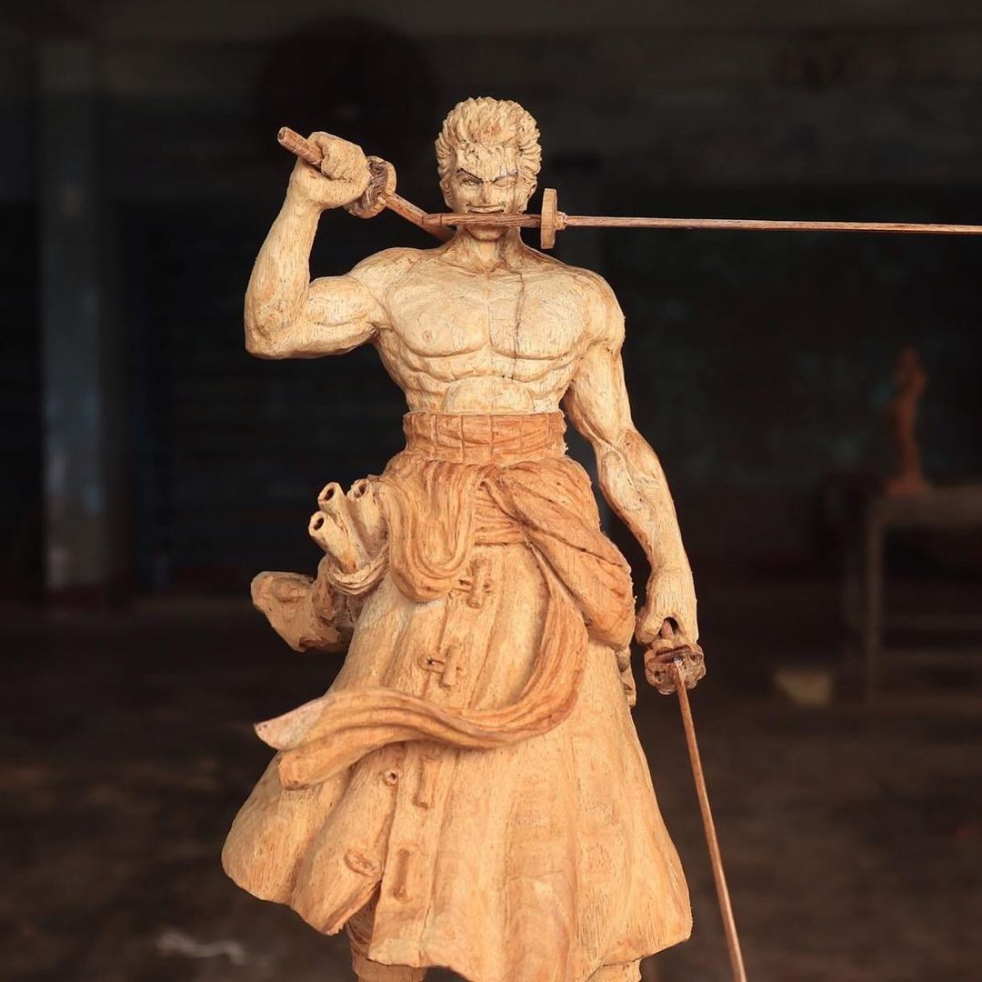 Zoro wooden sculpture