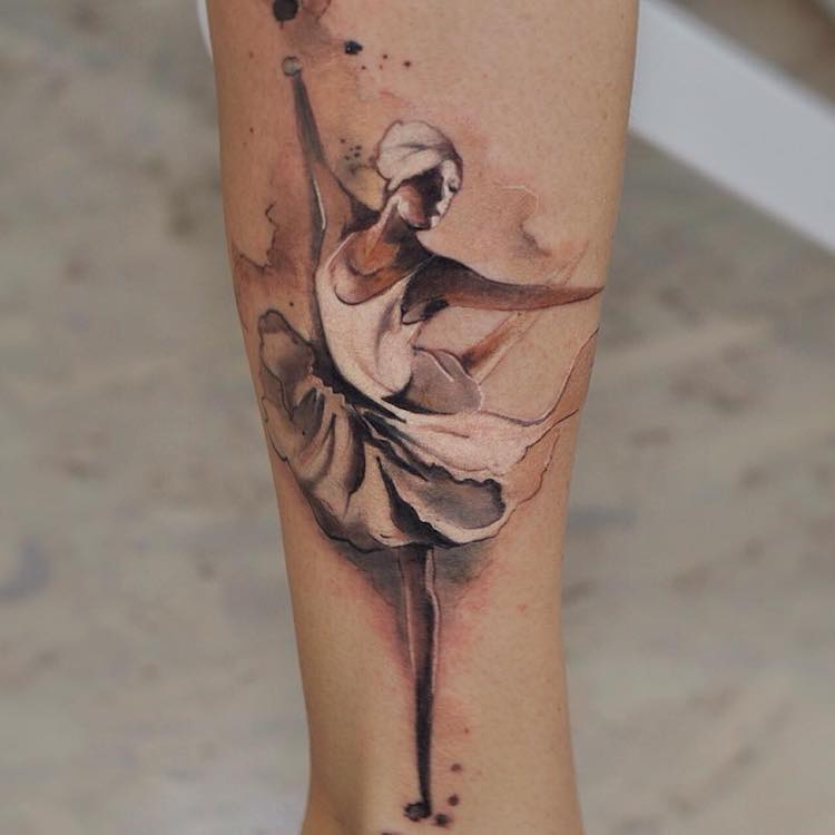 Ballet Watercolor Tattoo