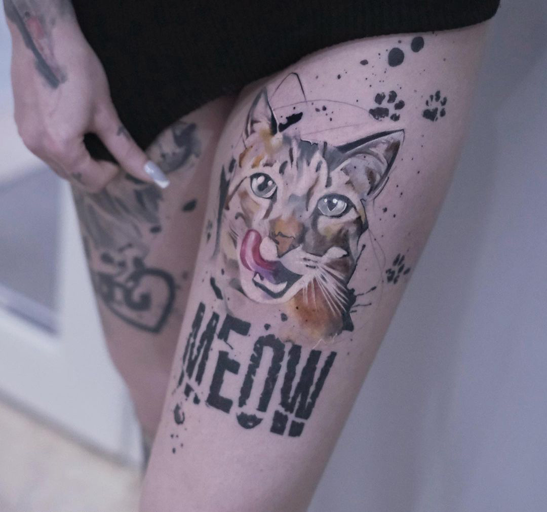 Meow Cat Tattoo