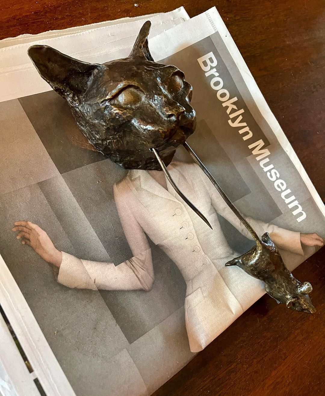 Cat Door Knocker Bronze Sculpture Leona Creo