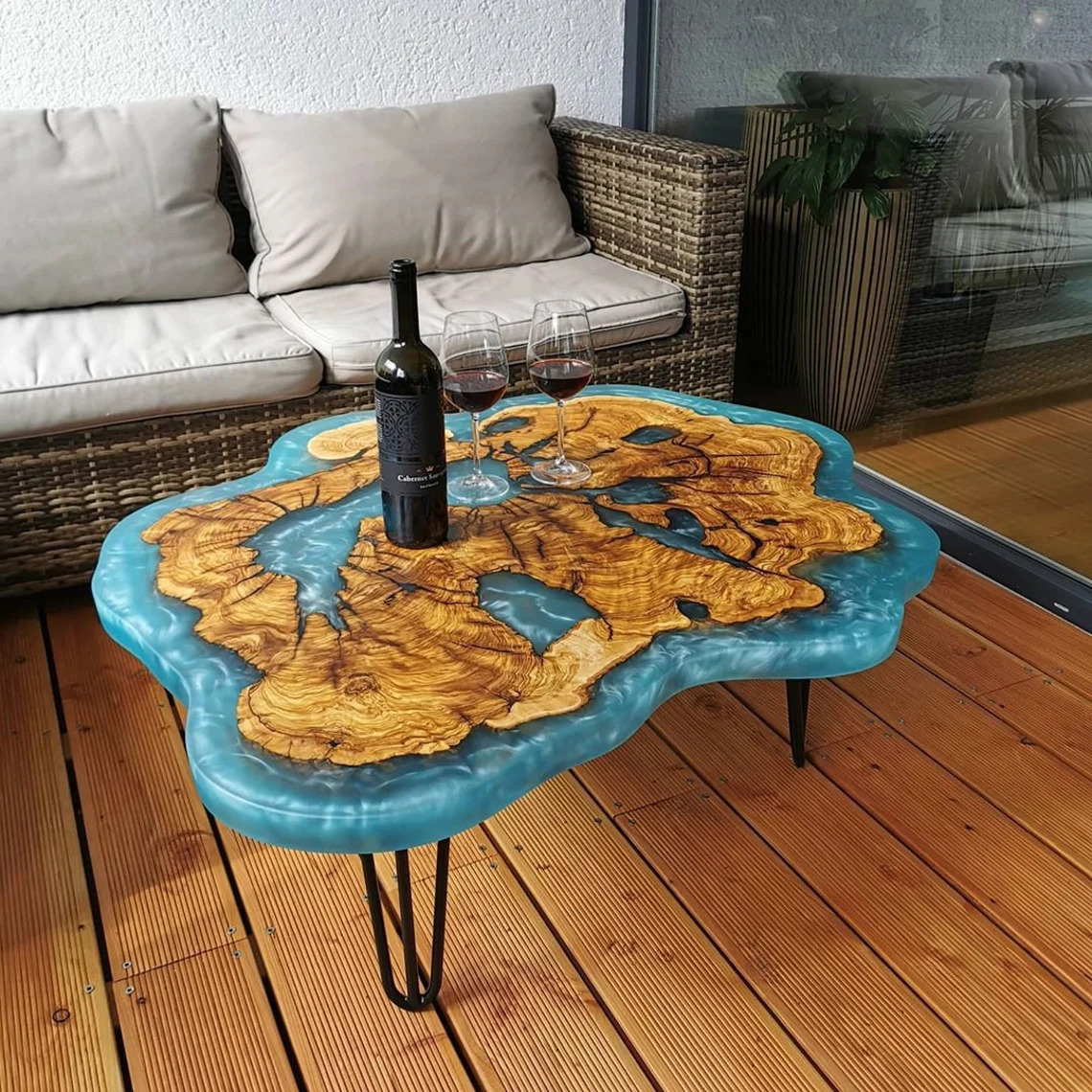 Coffee Table with Epoxy Resin River