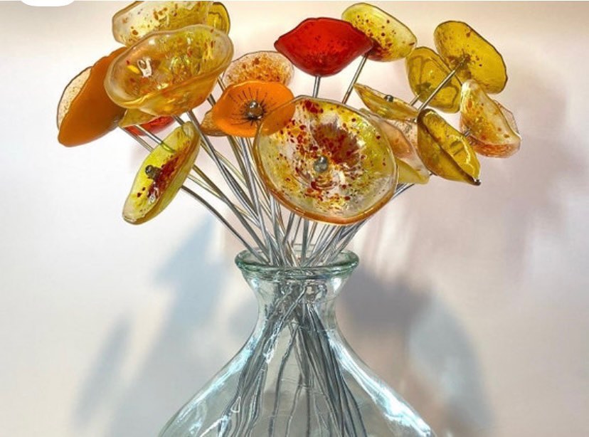 Glass flowers by Sue Artist