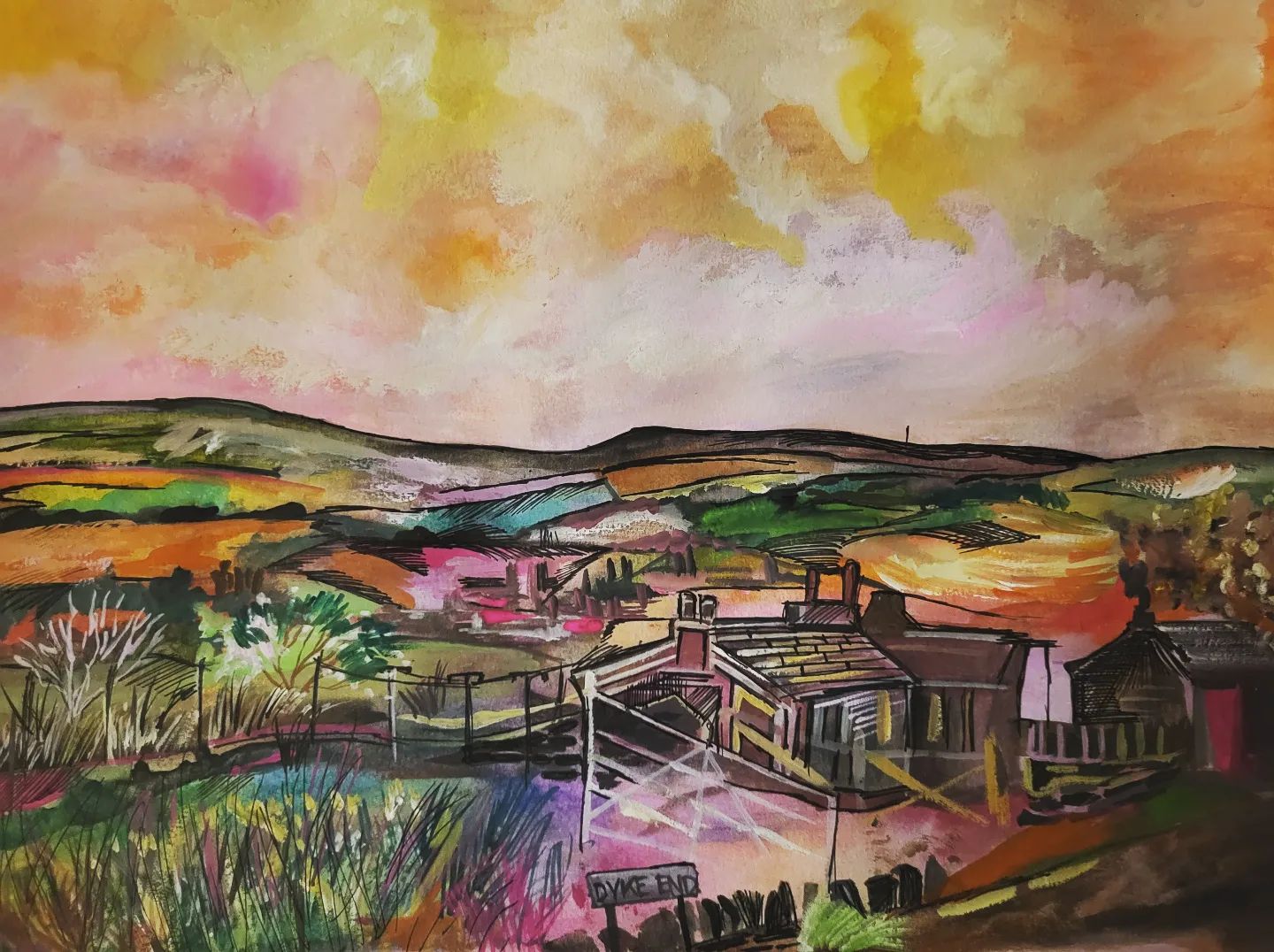 Hill Painting by Ashley Cundall