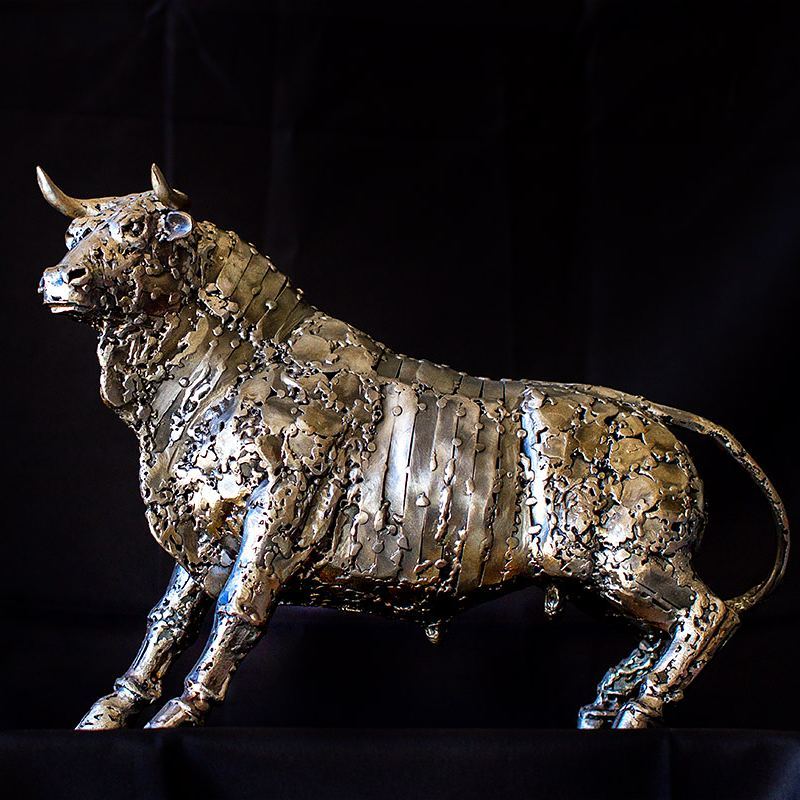 Metal bull by Georgie Poulariani
