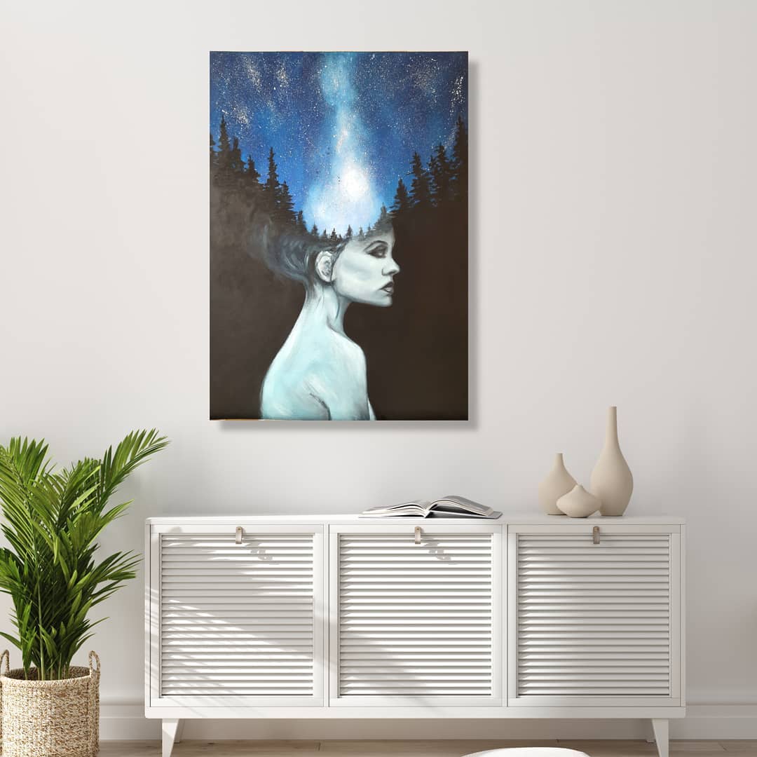Woman Painting by Elena Zagrebelna