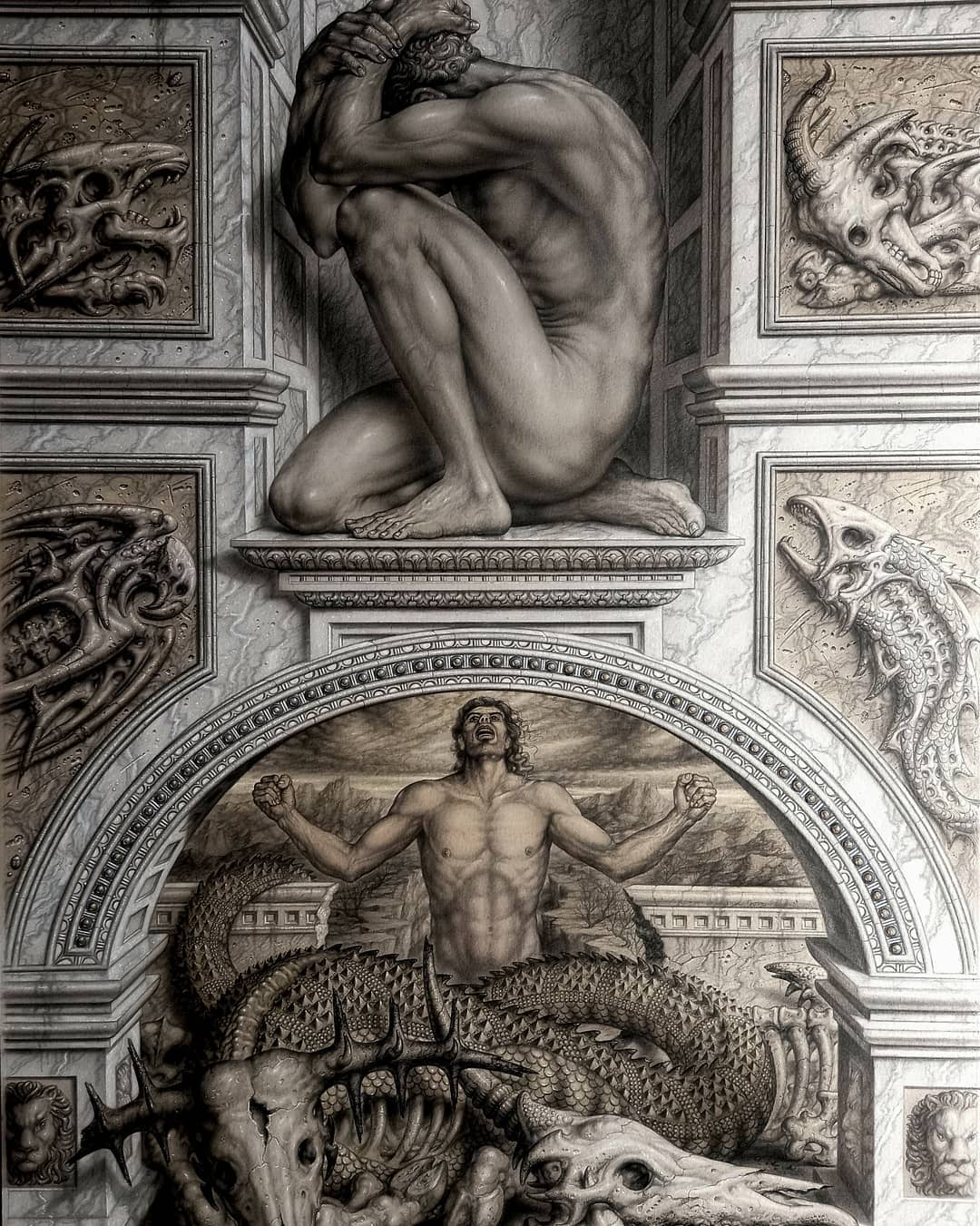 Mythology Drawing by Carlos de Moraleja