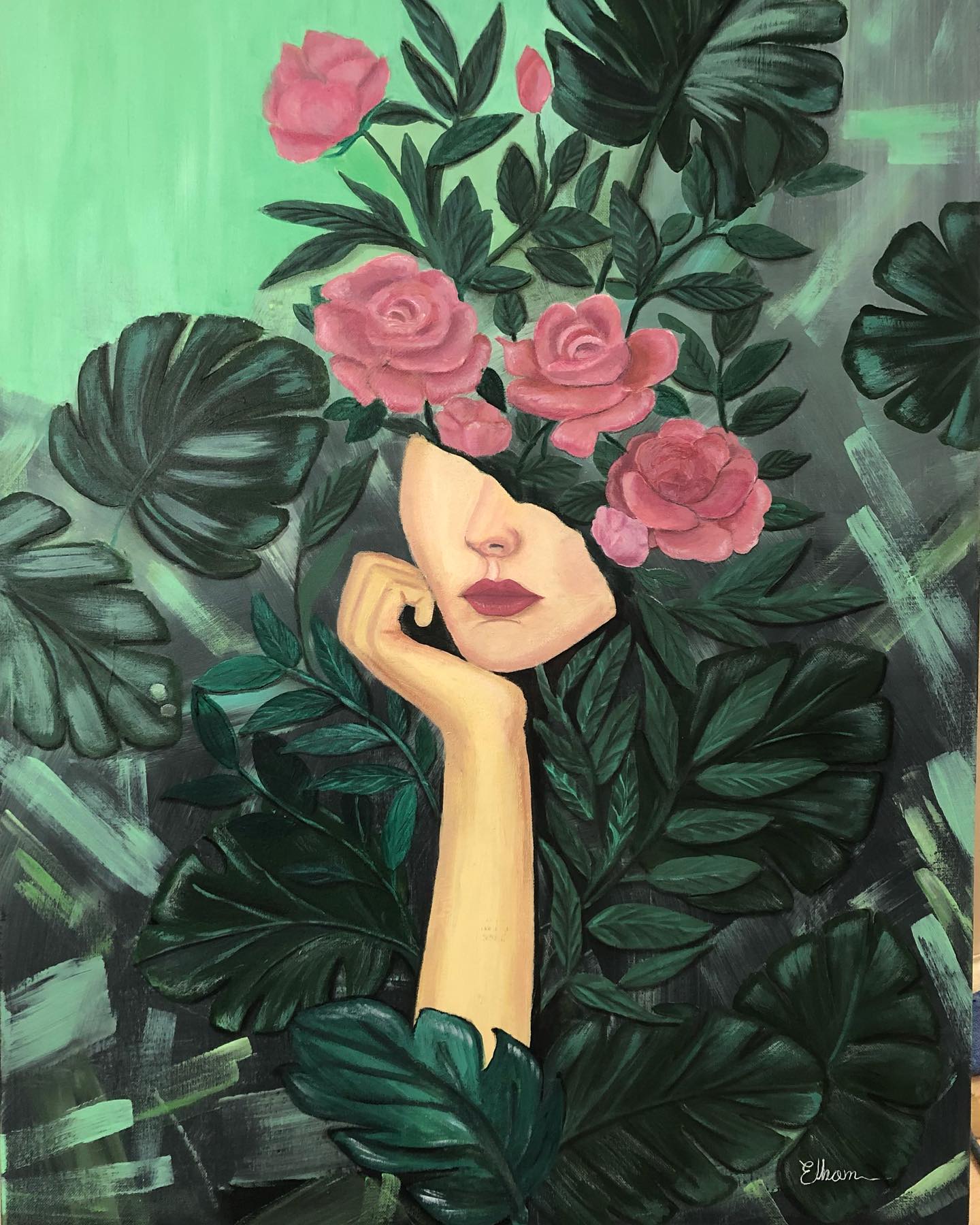 Woman Painting by Elham Mohammed