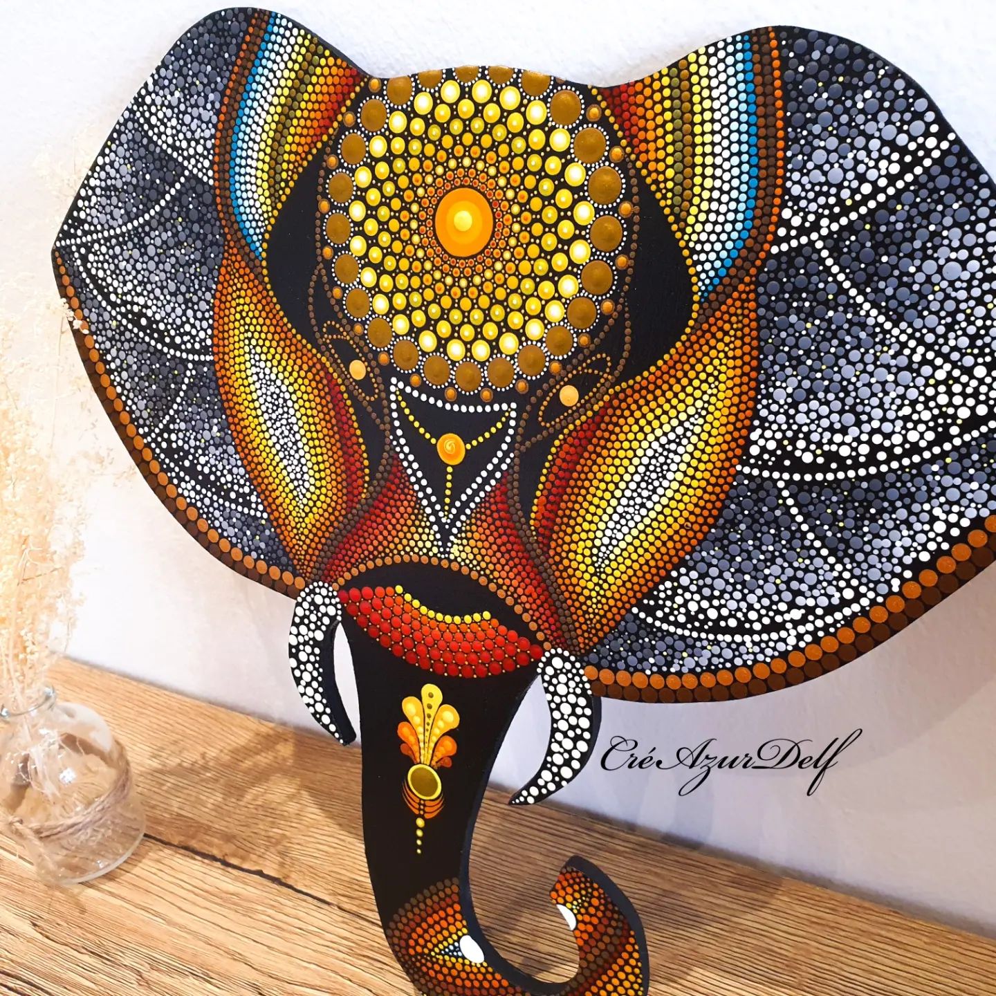 Elephant Decorative Art by Delphine Descoins