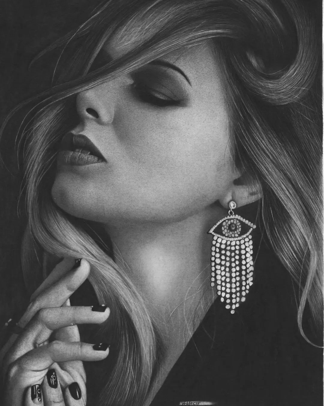 Woman Drawing by Valdecir Ramos Gonçalves