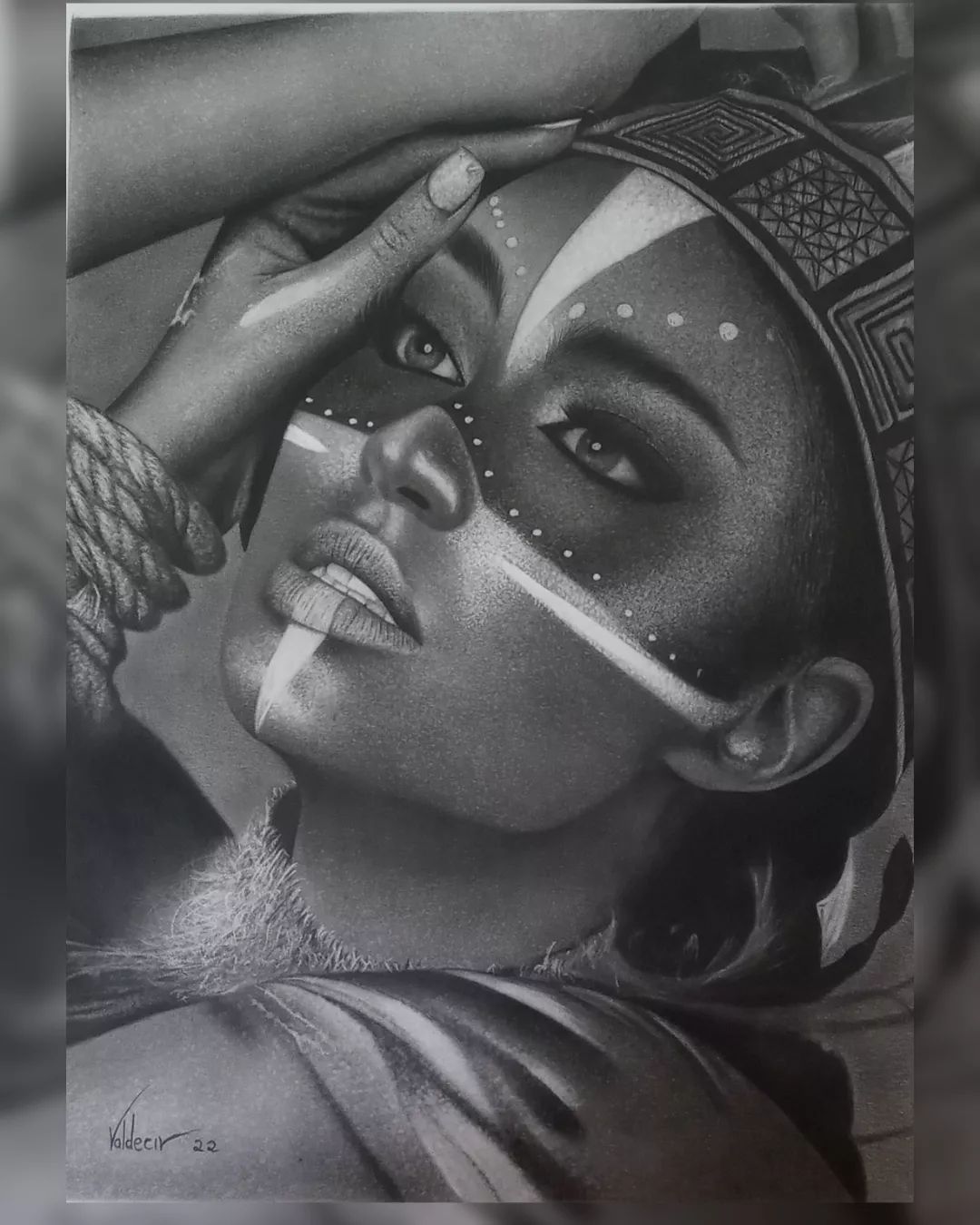 Woman Drawing by Valdecir Ramos Gonçalves