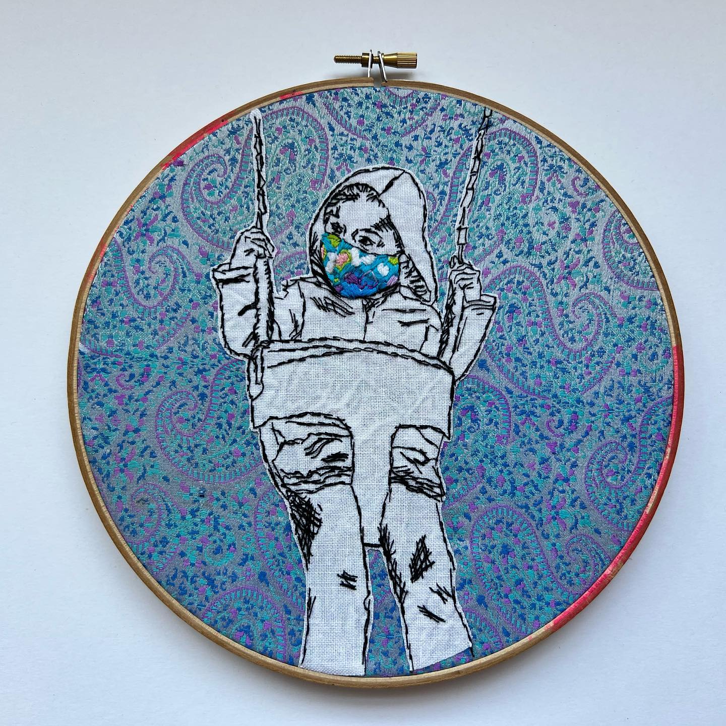 Embroidery floss art by Natalia Schonowski