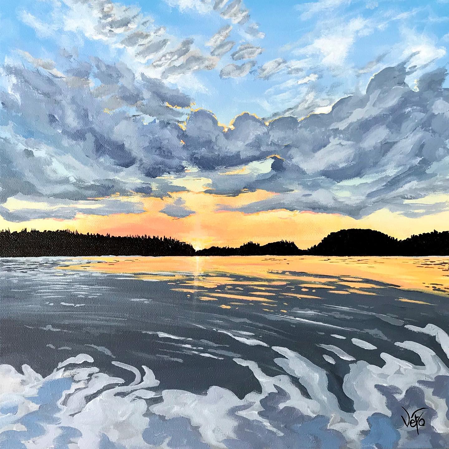 Lake Painting by Véro Vallières Artiste